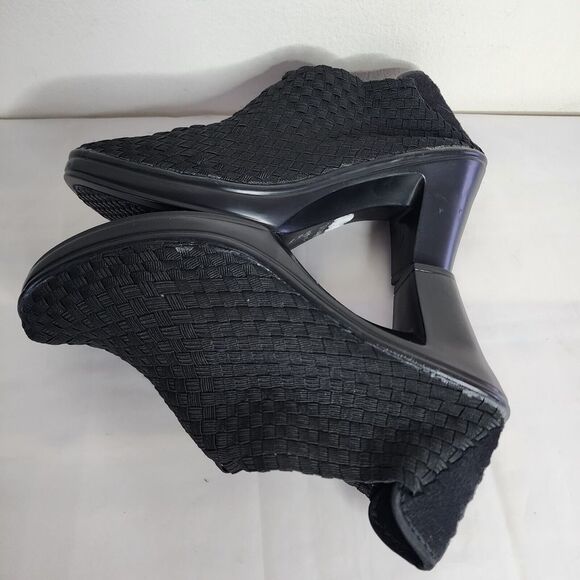 Corkys Woven Hot Bootie Womens Textile Pull-On Pump Boots Black Size 8 Comfort - Picture 10 of 11